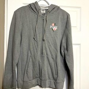 Victoria’s Secret Pink Hoodie. Size Large Gray